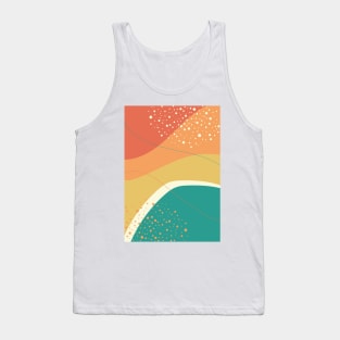 Modern Abstract Organic Shapes in Yellow, Orange and Teal Tank Top